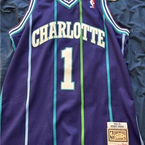 Charlotte Hornets Muggsy Bogues Purple Jersey